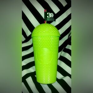 Starbucks 30 year Frappuccino Neon Green Textured Tumbler NWT